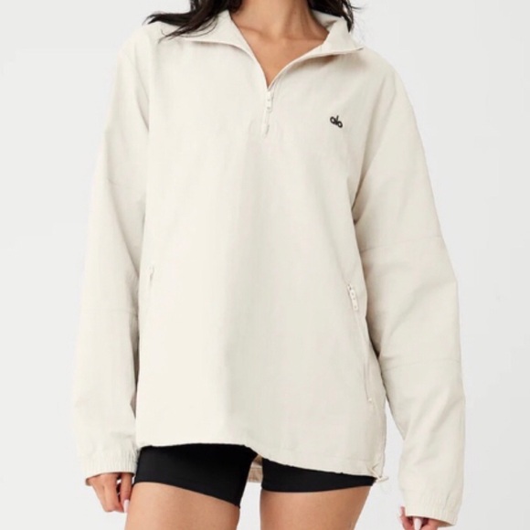 Alo Yoga Takeaway Track Pullover Bone S